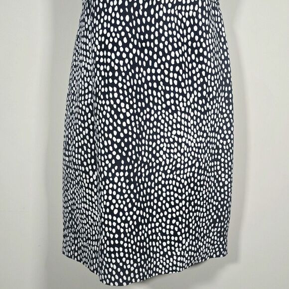 J Crew Factory Sheath Dress Basketweave Oncilla Print Women's Size 8 Navy Lined - Picture 4 of 13